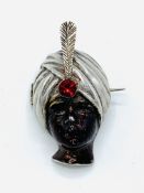 1950 silver hallmarked Blackamoor brooch