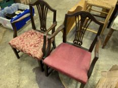 Pair of mahogany child's open elbow chairs