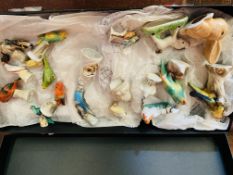 Collection of approximately twenty small ceramic bird figurines