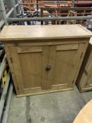 Old pine two door dresser base with one internal shelf