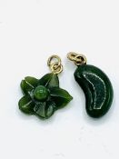 Two jade pendant charms