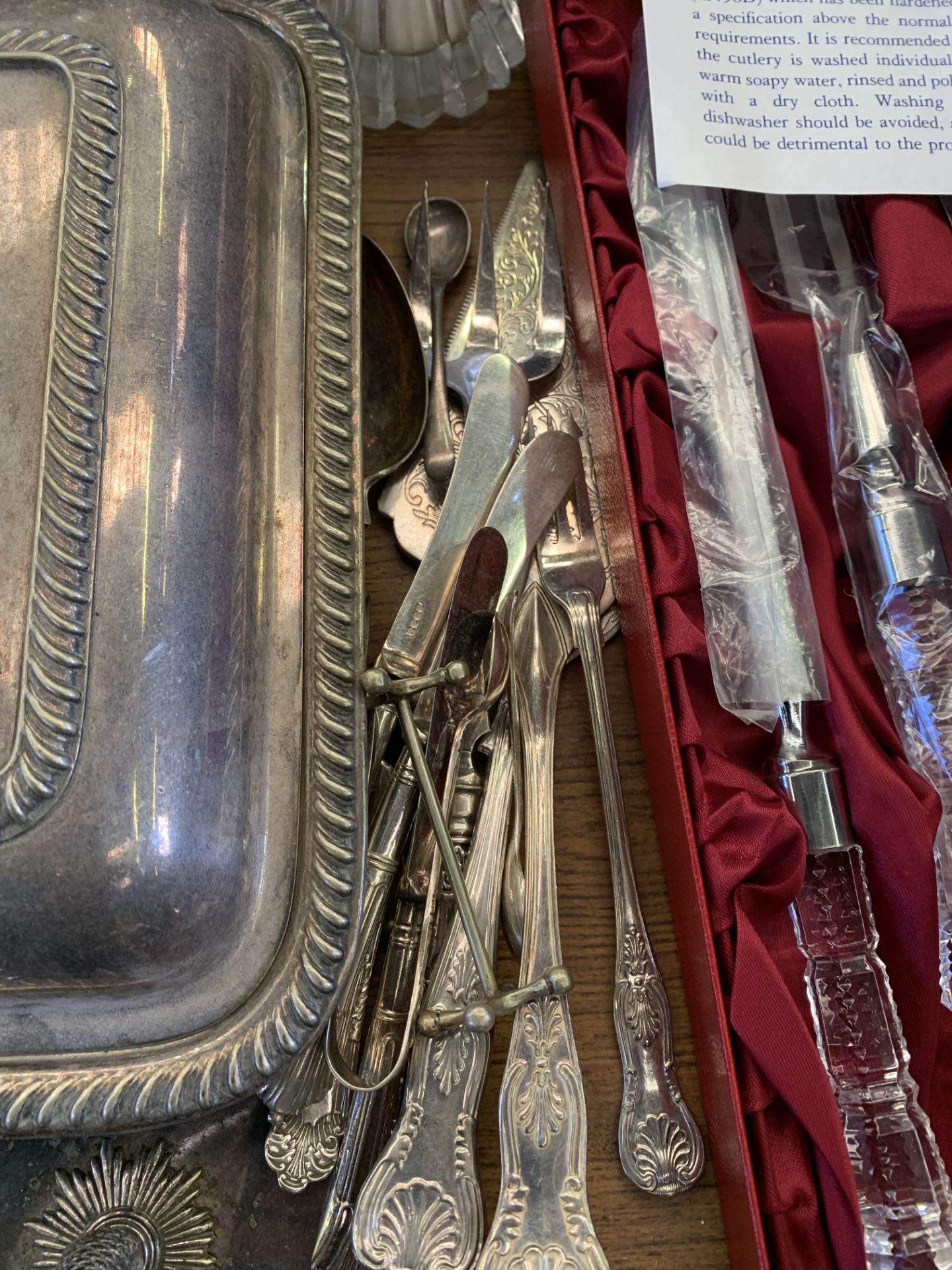 Quantity of silver plate, mainly cutlery, and other items. - Image 4 of 5