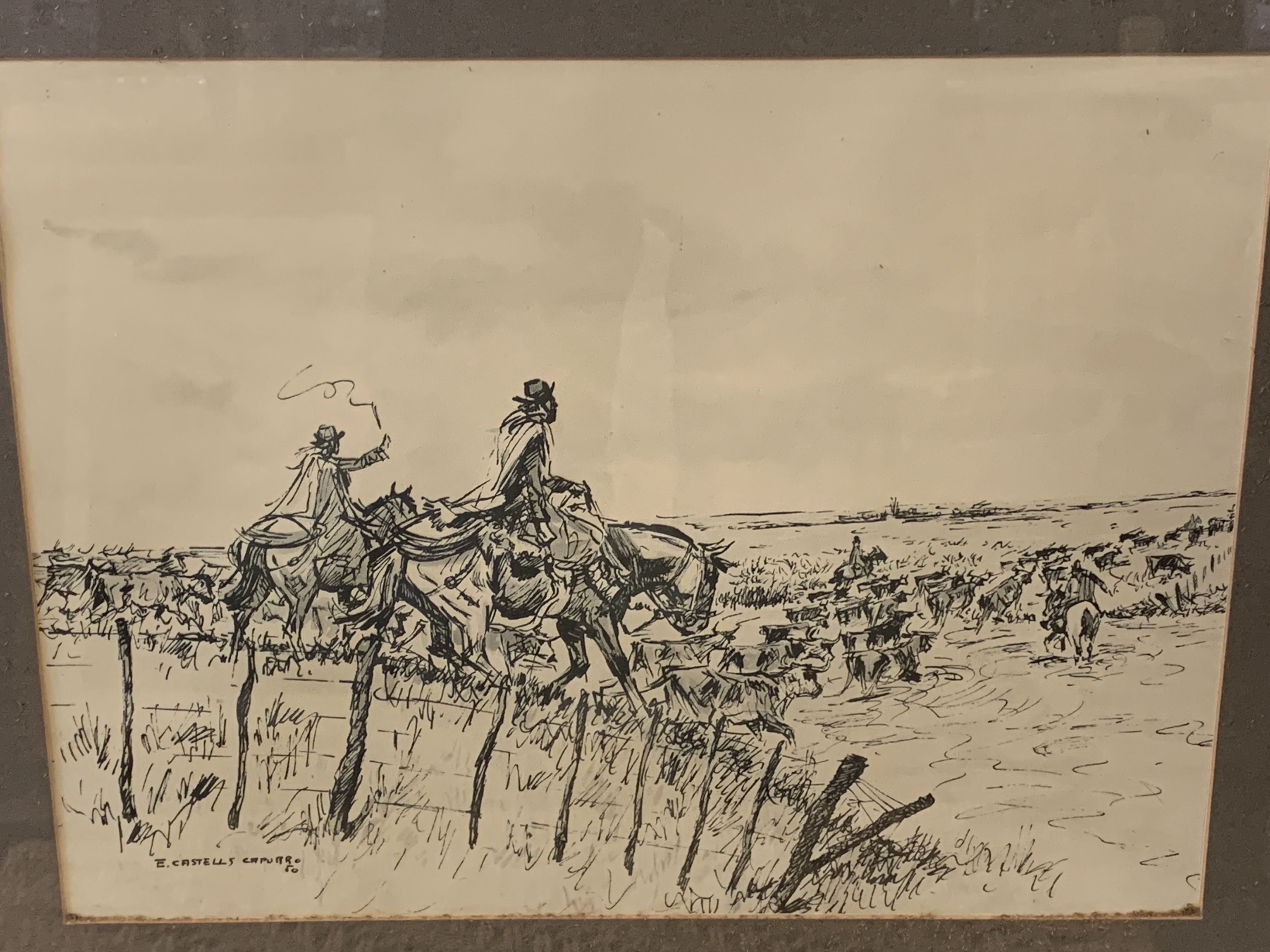 Six prints by E. Castells Capurro of scenes of Gauchos, and three other prints - Image 8 of 9
