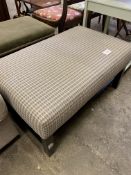 Beige check upholstered low table