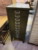 Bisley 15 drawer cabinet and a metal ten drawer cabinet