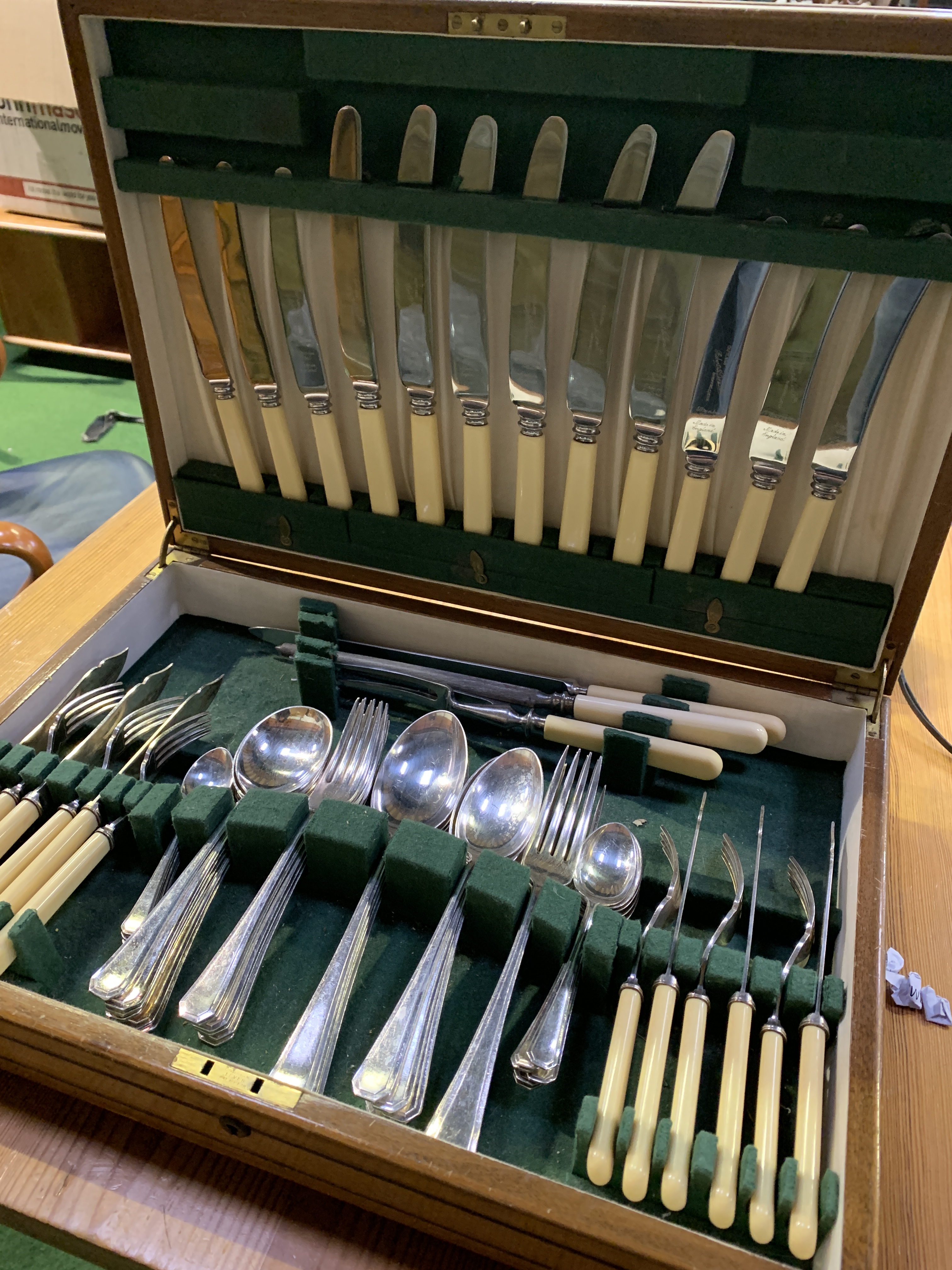 Canteen of six place setting silver plate and bone handled cutlery - Image 2 of 2