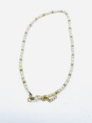 9ct gold clasp pearl and gold coloured bead necklace