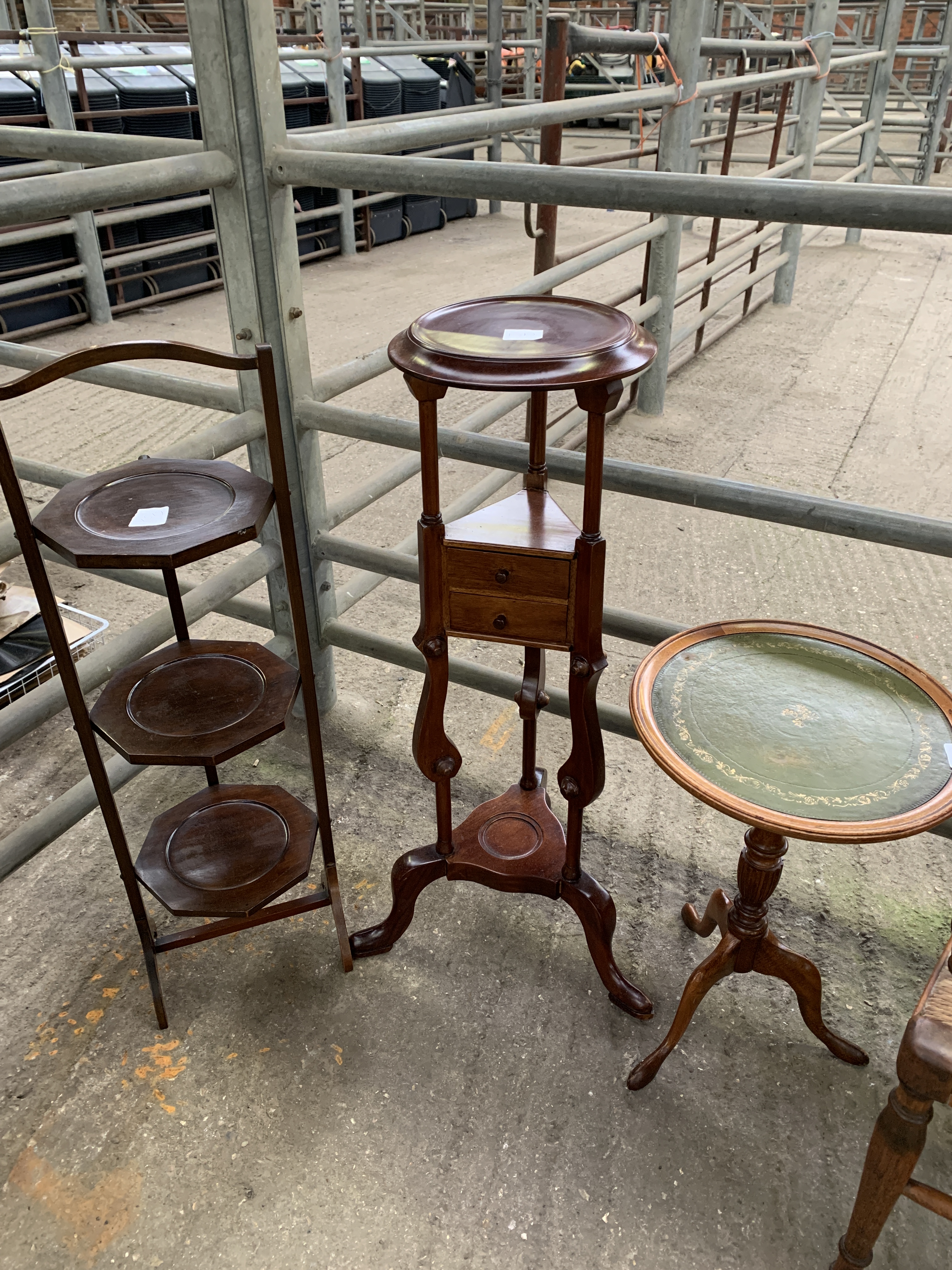 Two chairs; wine table; display stand and a folding cake stand. - Image 2 of 4