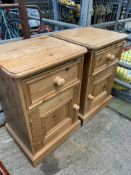 Pair of pine bedside cabinets.