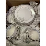 Eight Vera Wang Wedgwood plates and four Burleigh cups and saucers