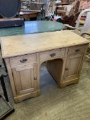 Old pine knee-hole desk