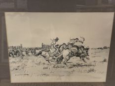 Six prints by E. Castells Capurro of scenes of Gauchos, and three other prints