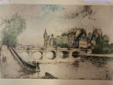 Two gilt framed and glazed prints of Parisian scenes