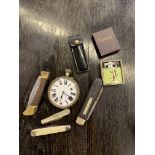 Pocket knives and a pocket watch