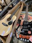 Electric guitar for repair or spares, and a new acoustic guitar.