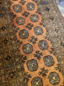 Orange ground hand knotted runner