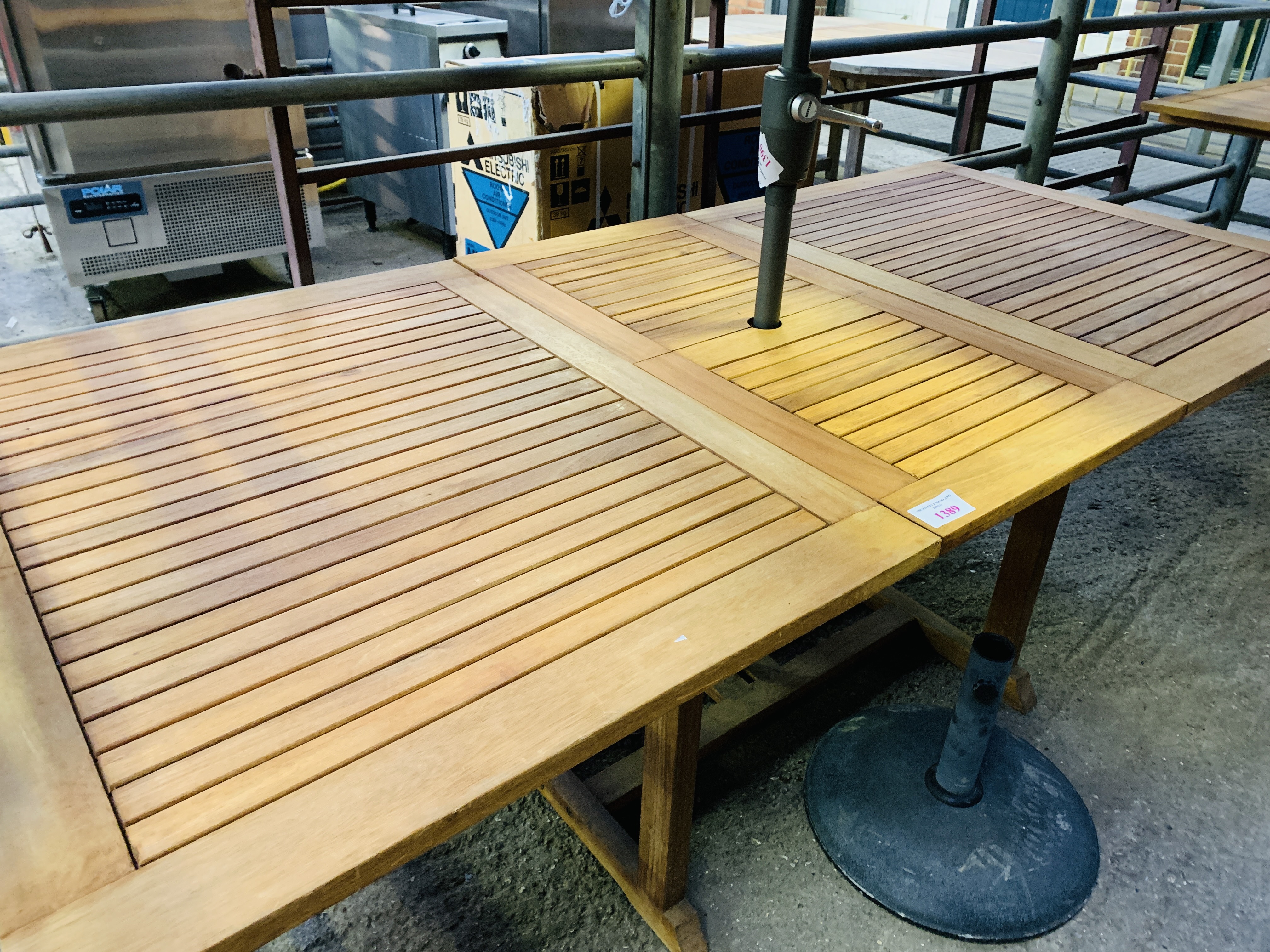 FSC teak garden table.