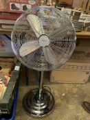 John Lewis model SW1E5NN tilting three speed chrome coloured fan