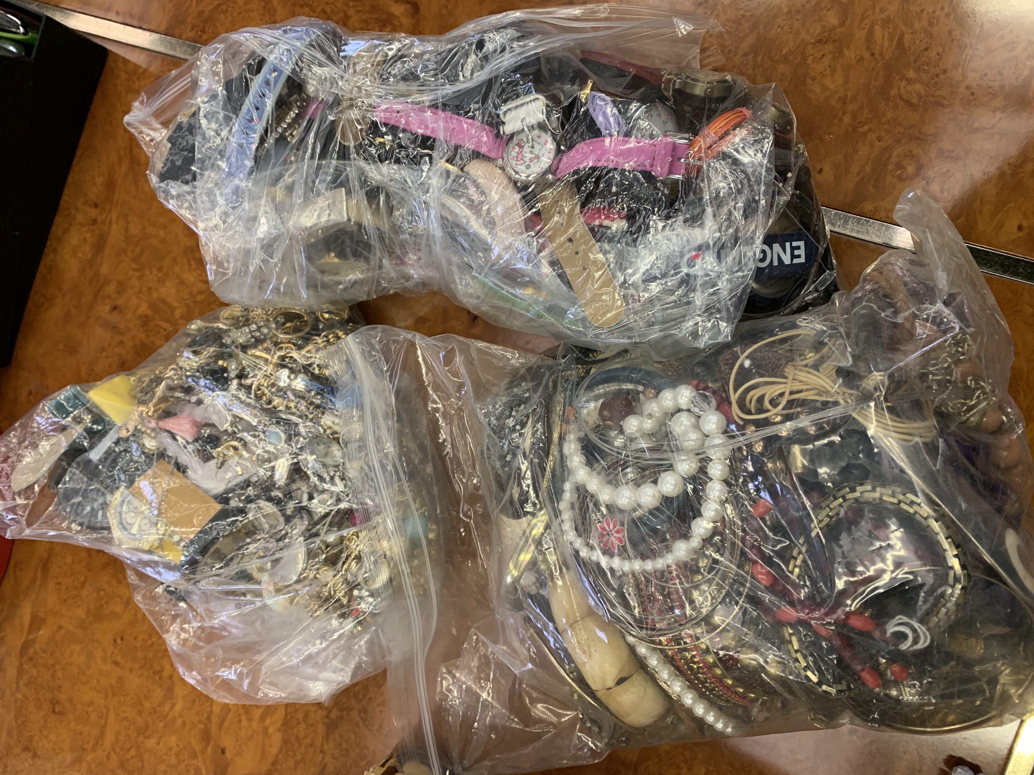 Three bags of costume jewellery and watches - Image 4 of 4