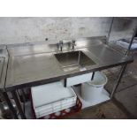 New Diaminox single bowl, double drainer sink with taps
