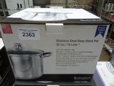 New stainless steel stockpot 16L, 30cms