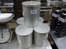 5 aluminium ingredient containers with lids