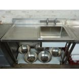 Diaminox single bowl, single drainer sink