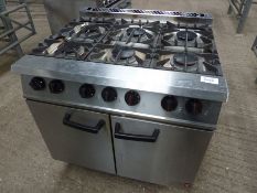 Falcon natural gas Dominator six burner commercial stainless steel range.