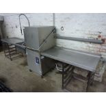 Comenda C1300E BT pass through dishwasher 415v, with end tables and sink with pot wash tap