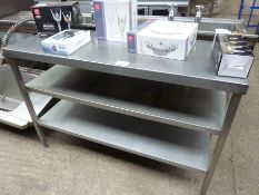 Stainless steel preparation table with under shelf