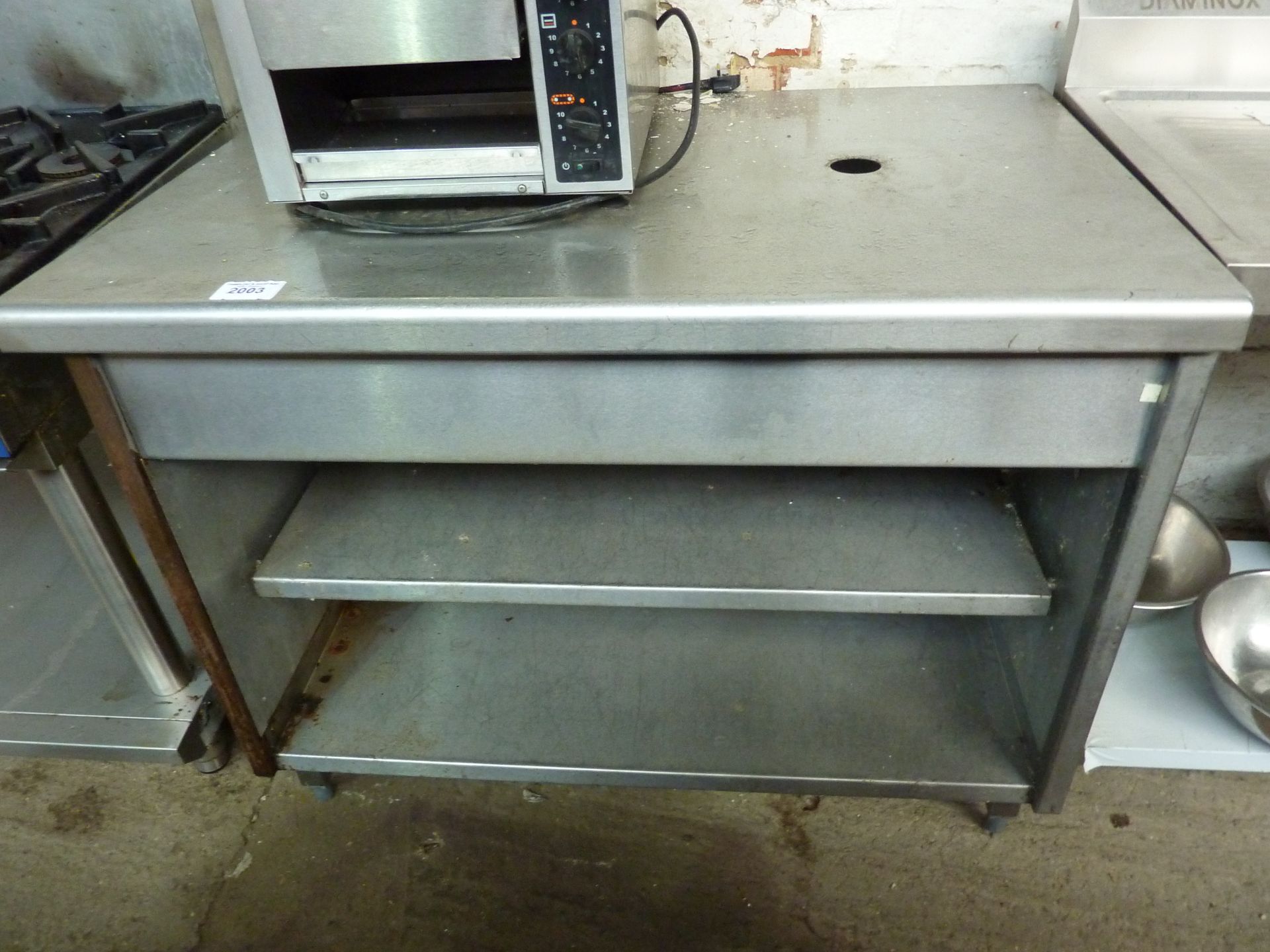 Stainless steel 3 tier table