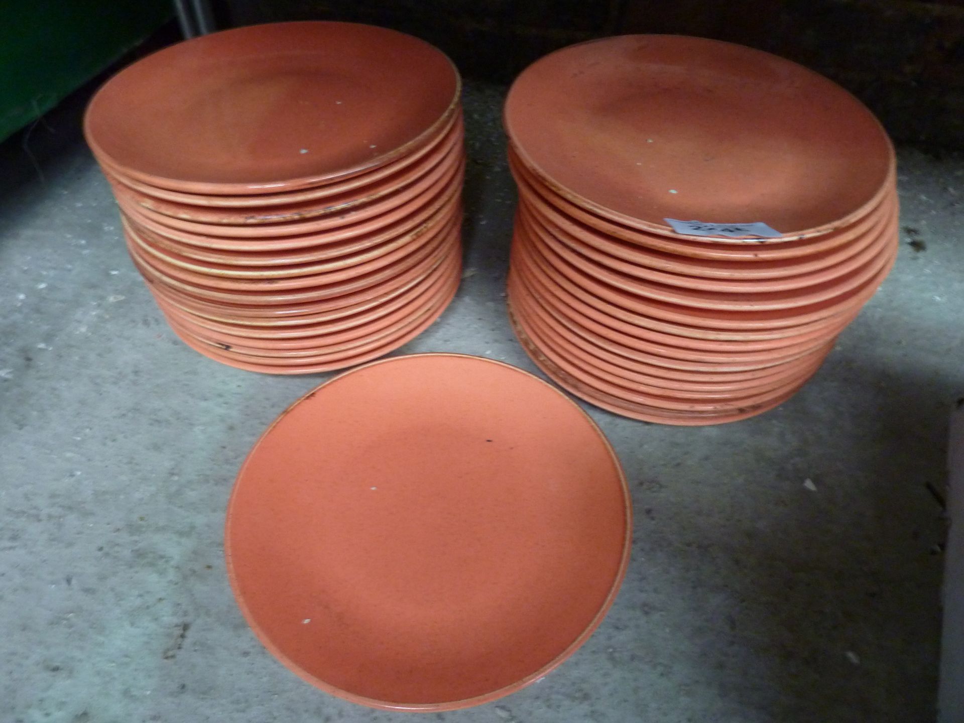32 orange serving plates