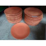 32 orange serving plates