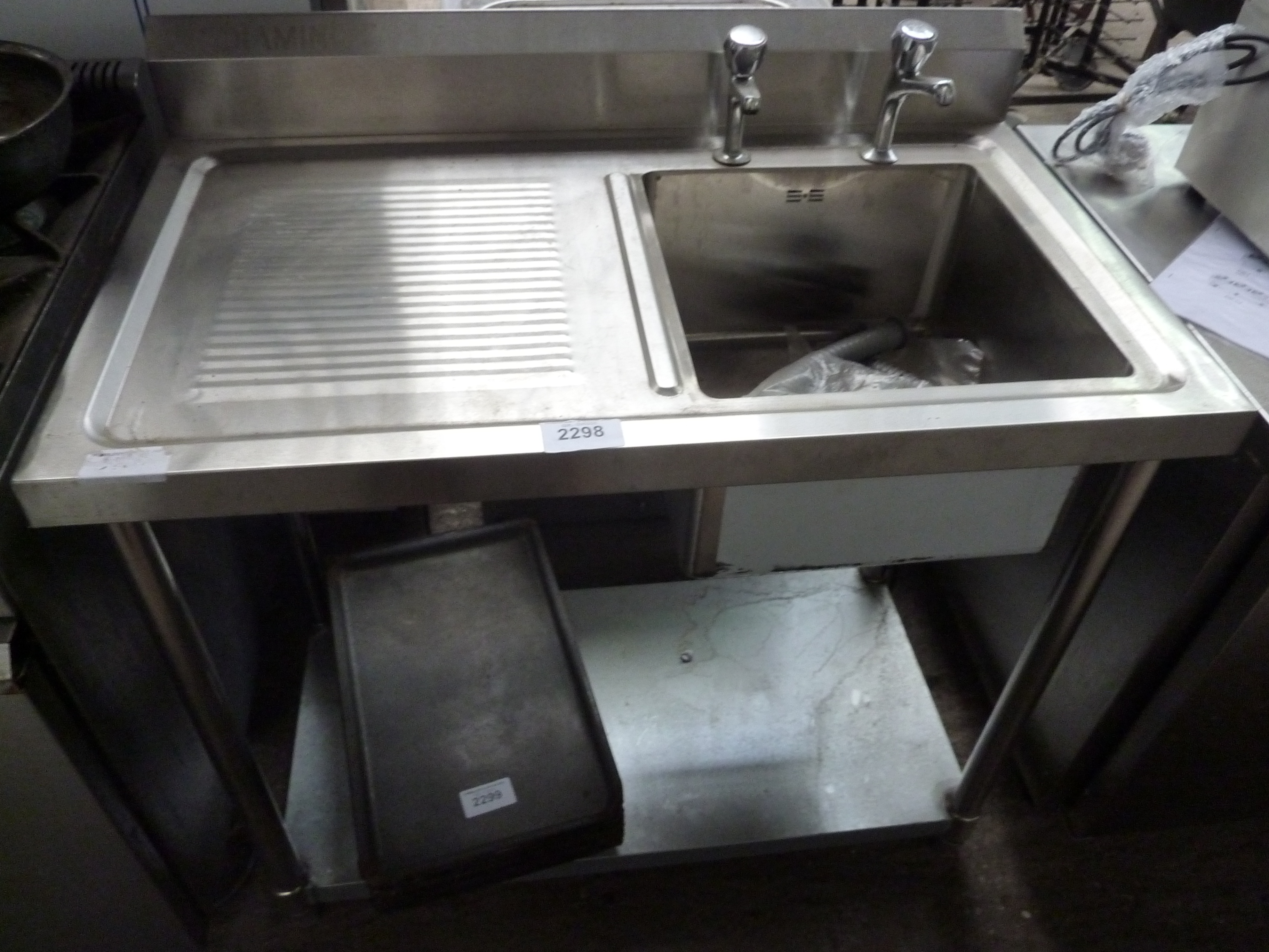 New Diaminox single bowl, single drainer sink with taps