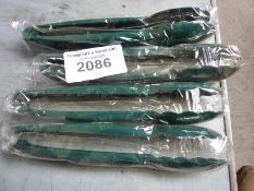 Four plastic tongs