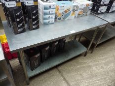 Stainless steel table with under shelf