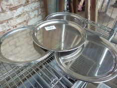 Six stainless steel trays