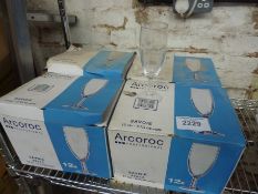 48 Arcoroc wine glasses