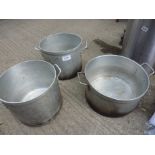 Three cooking pots