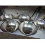 Five mixing bowls