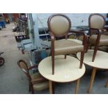 Wooden table with two upholstered chairs