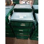 Ten plastic storage boxes