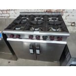 Moorwood Vulcan natural gas six burner oven on castors