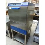 Mini wash commercial stainless steel dishwasher on stand, single phase