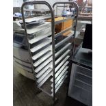 Ten tier tray trolley