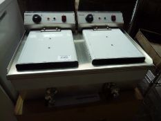 infernus twin tank electric fryer drain valves to front