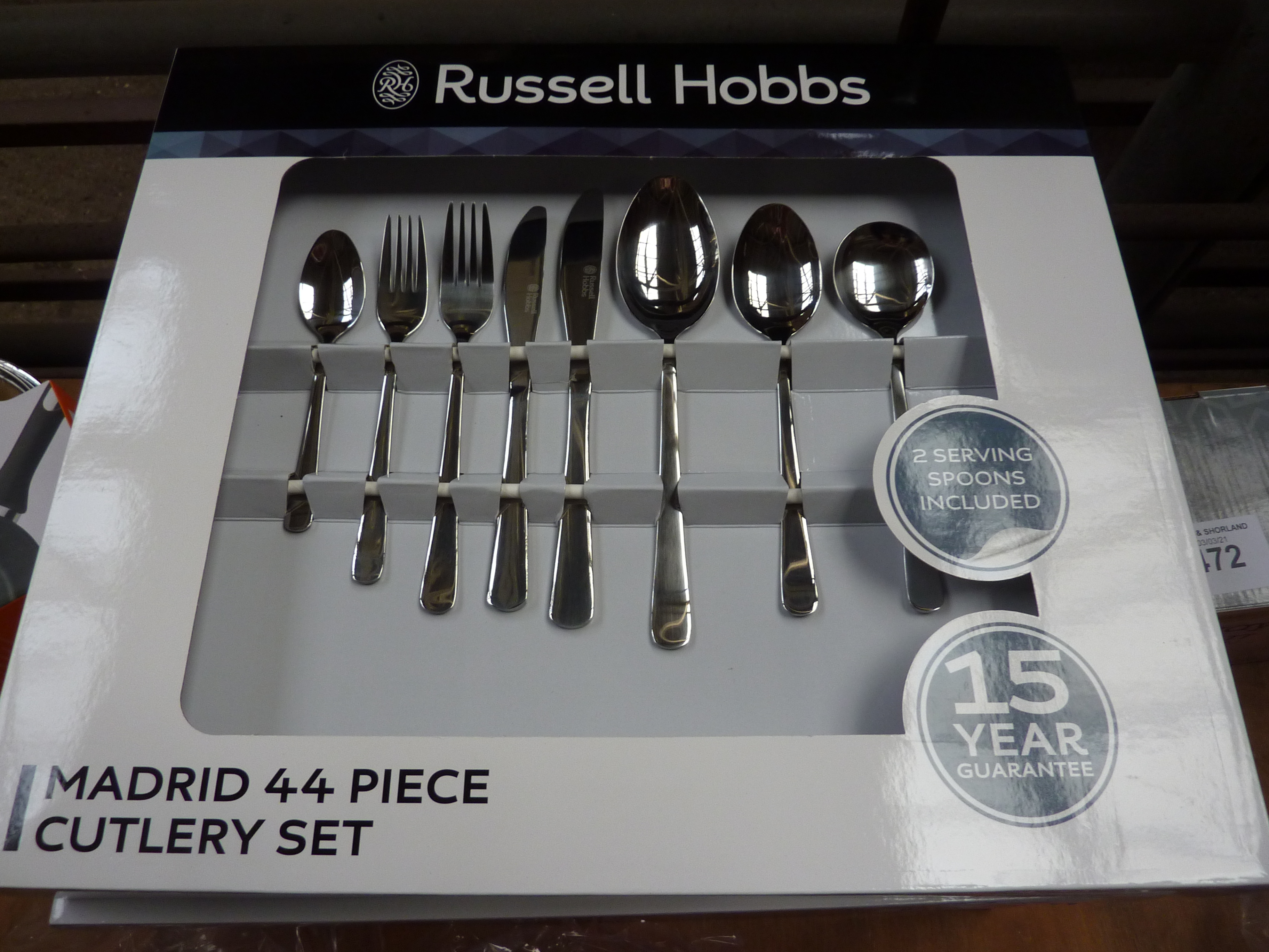 44 piece Russell Hobbs Madrid cutlery set.