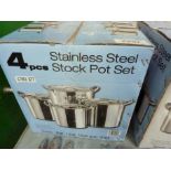 Four new stainless steel stock pot set