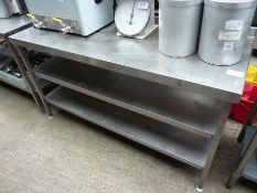 Stainless steel preparation table with two under shelfs