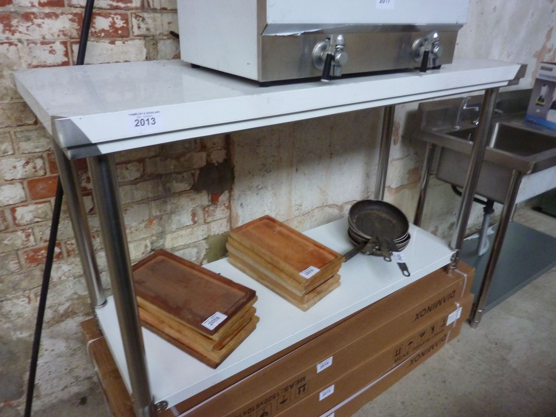 New stainless steel prep table with under shelf